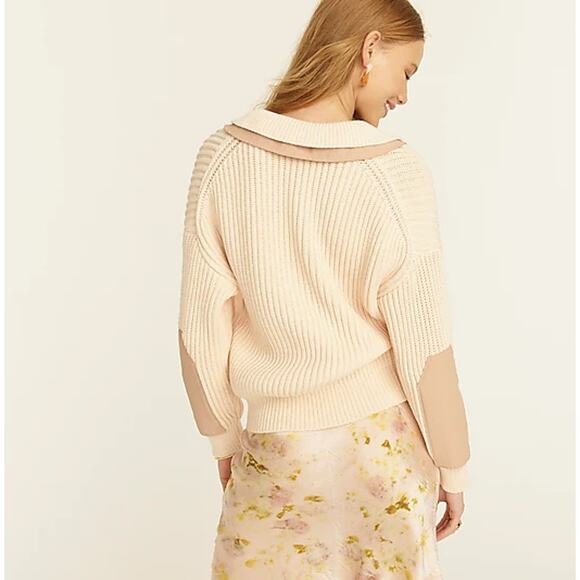 J. Crew Collared ribbed patch-sleeve sweater - Picture 4 of 8